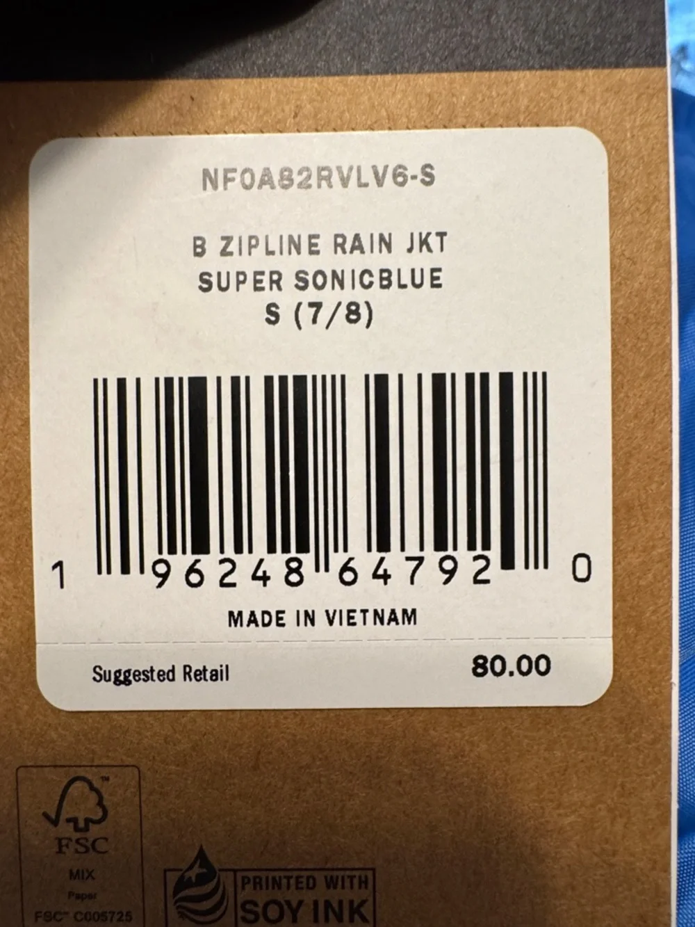 The North Face Royal Blue Hooded Packable Jacket - Picture 3 of 3